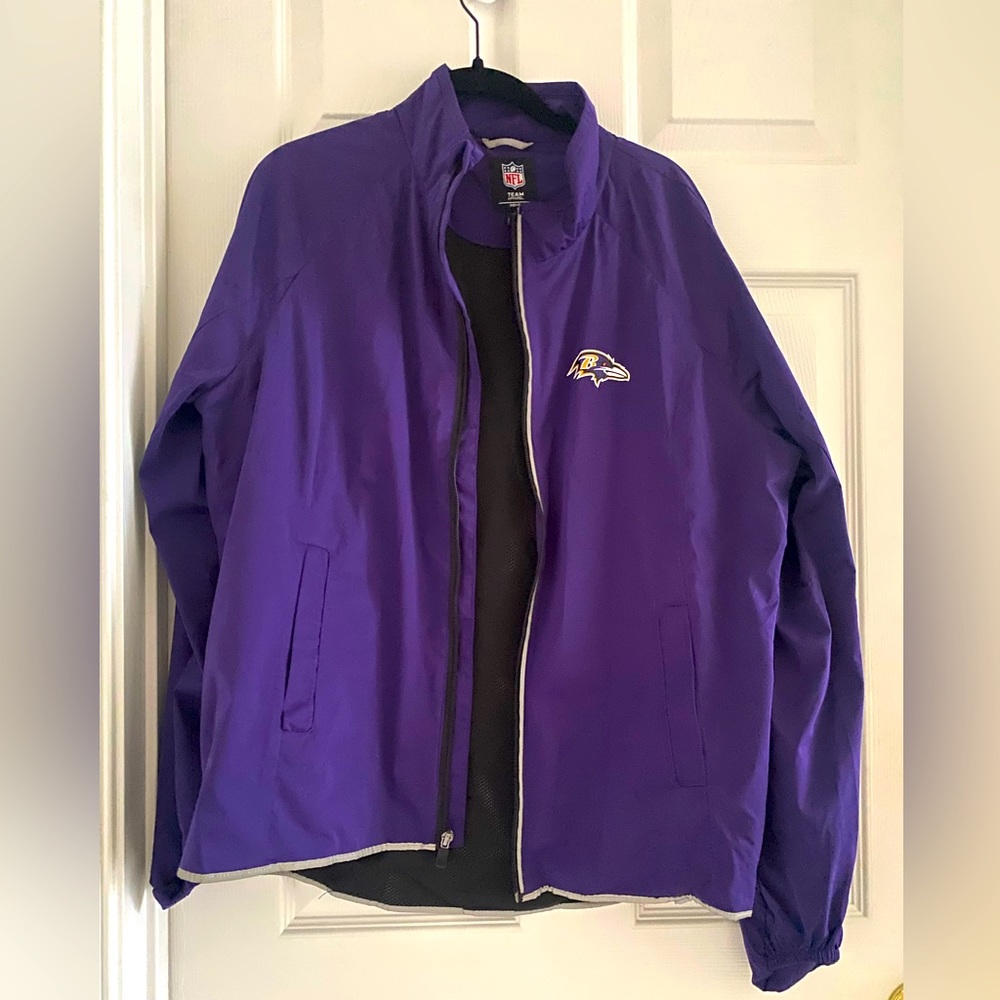 NFL team women’s light jacket purple ravens XL